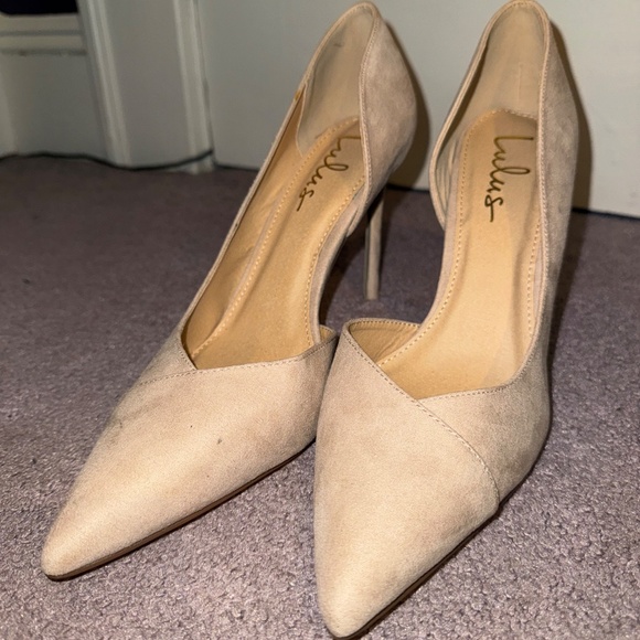 Lulus Pumps - Satsuki Light Nude Suede Pointed-Toe D'Orsay - Picture 7 of 7